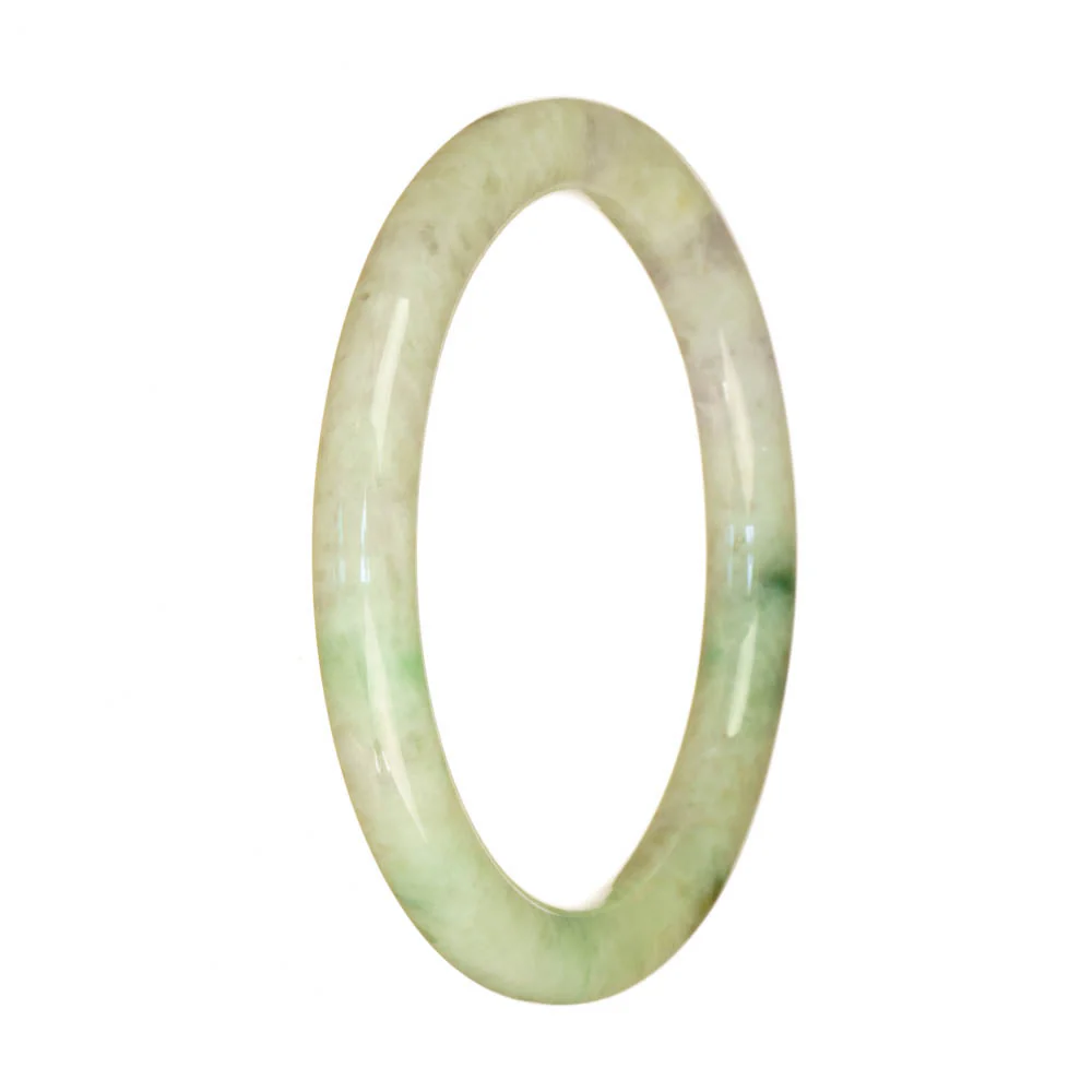 Genuine Grade A Light Green with Lavender Jadeite Jade Bangle Bracelet - 59mm Petite Round