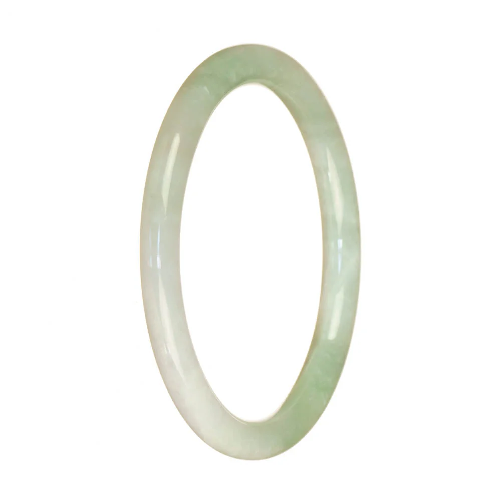 Genuine Grade A White Jade Bracelet - 60mm Petite Round - Image 2