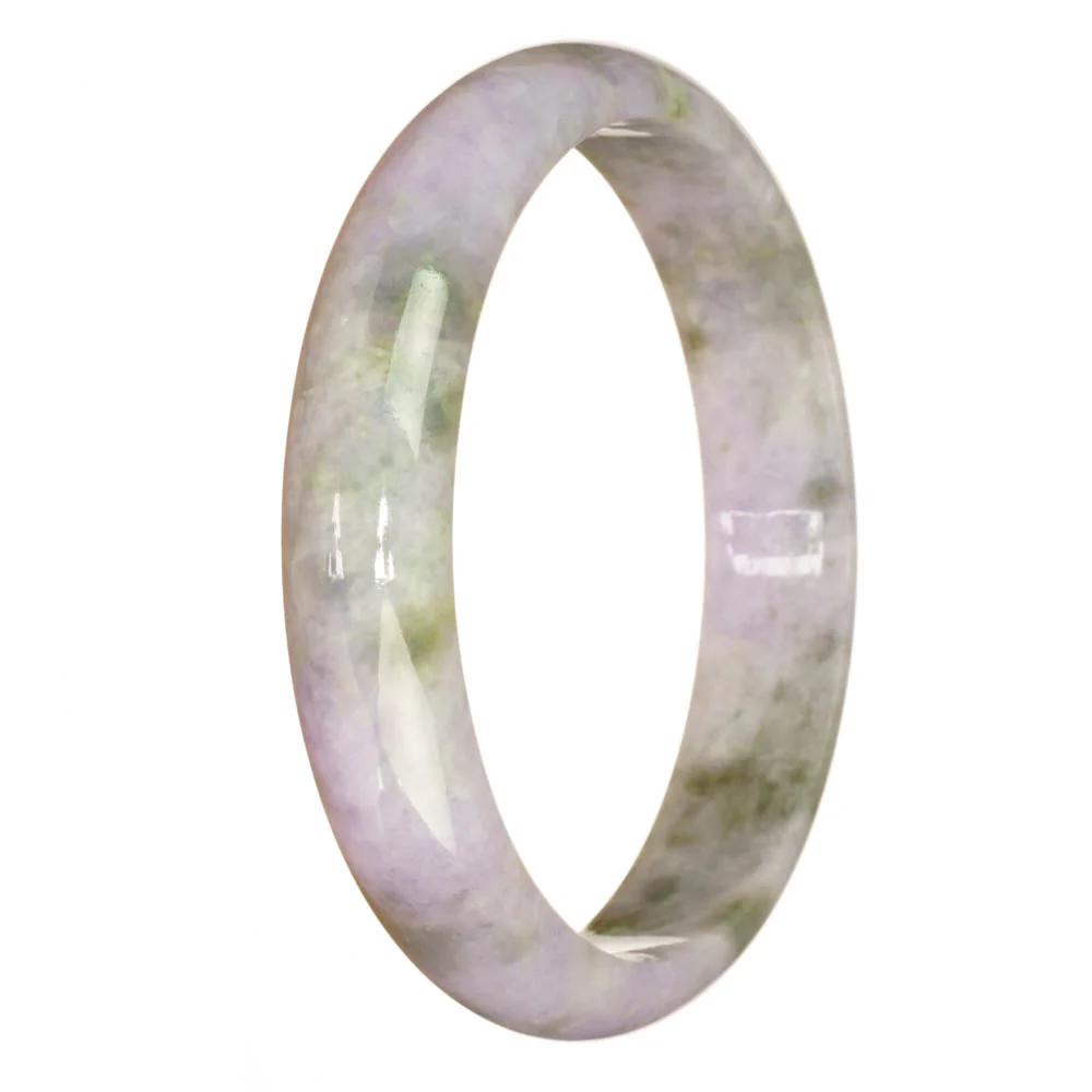 Genuine Untreated Lavender with Green Jadeite Jade Bangle Bracelet - 76mm Half Moon - Image 2
