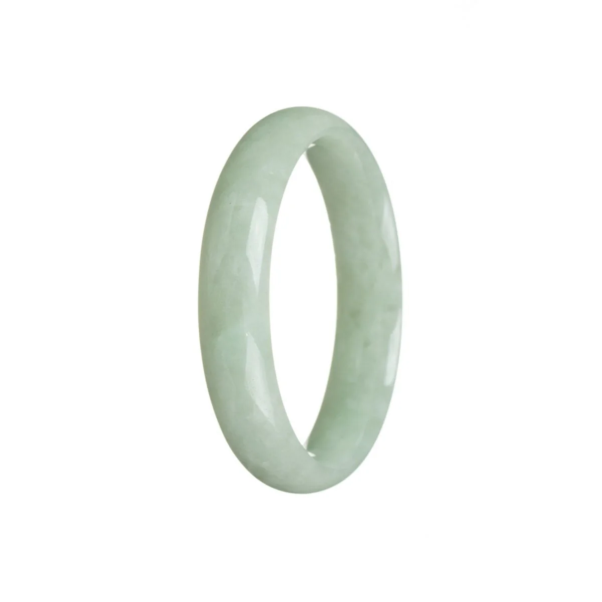 Certified Natural Light green Jadeite Jade Bracelet - 56mm Half Moon - Image 3