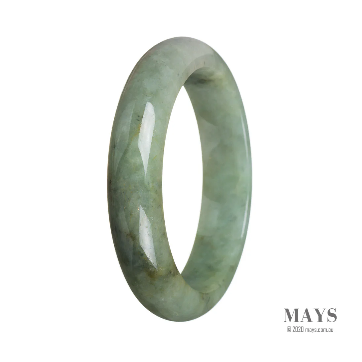 Real Grade A Green Jadeite Jade Bangle - 60mm Half Moon - Image 3