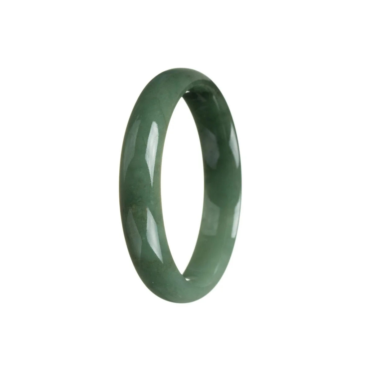 Certified Natural Greish to bluish green Jadeite Bangle - 55mm Half Moon