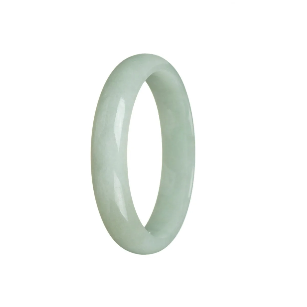 Real Type A Pale Green Jade Bracelet - 56mm Half Moon - Image 2