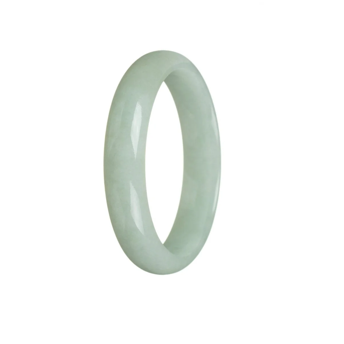 Real Type A Pale Green Jade Bracelet - 56mm Half Moon - Image 3