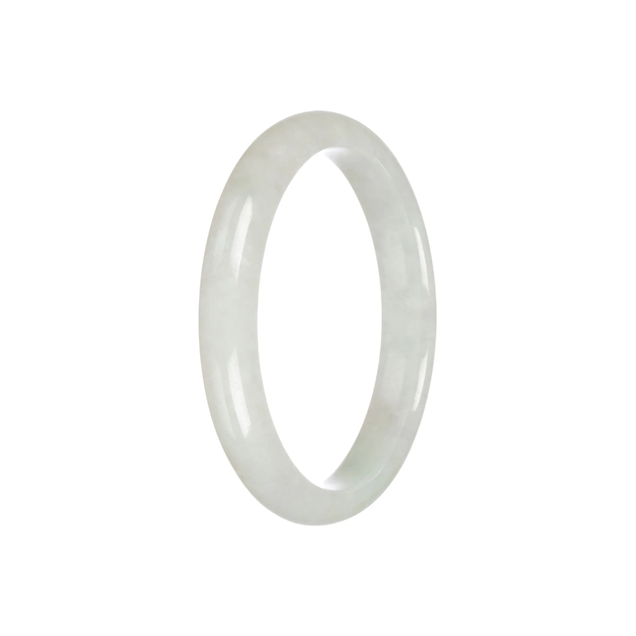 Authentic Type A Pale Green Jade Bangle - 57mm Semi Round - Image 6