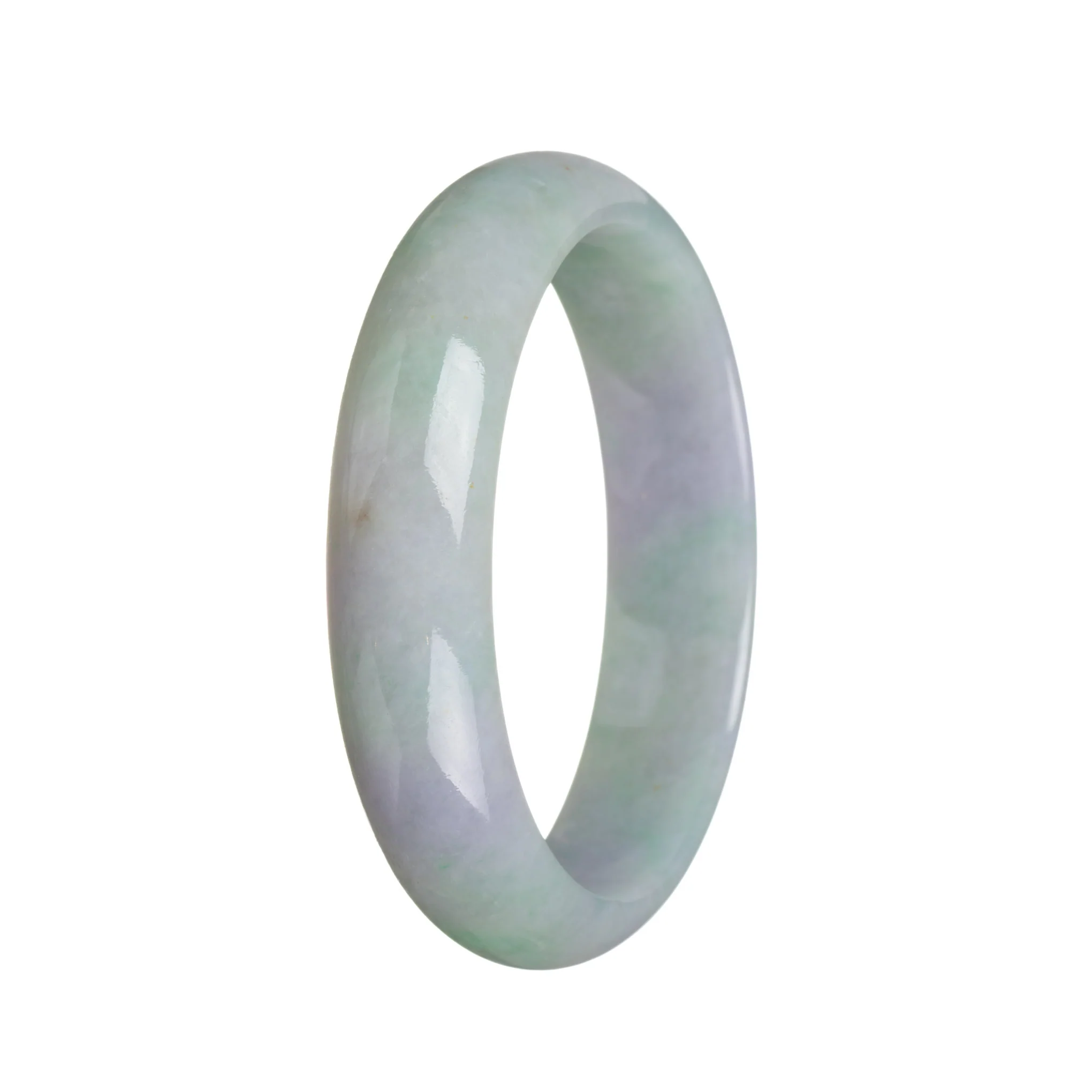 Authentic Grade A Lavender and Green Jadeite Bracelet - 59mm Half Moon - Image 3