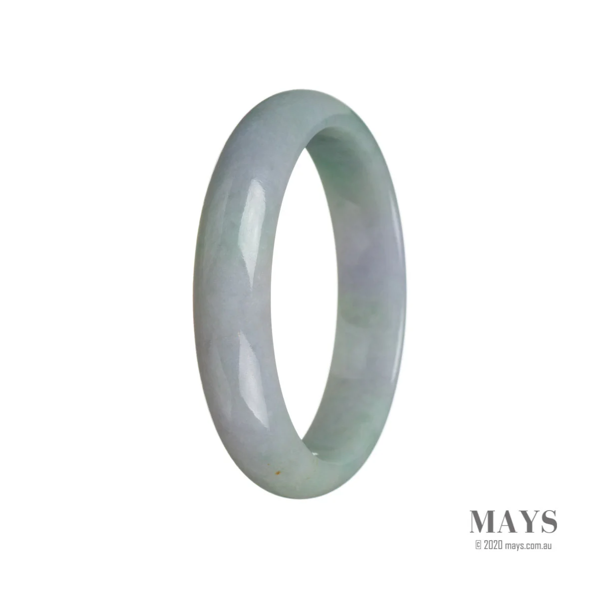 Real Type A Green with lavender Jadeite Bangle - 59mm Half Moon - Image 2