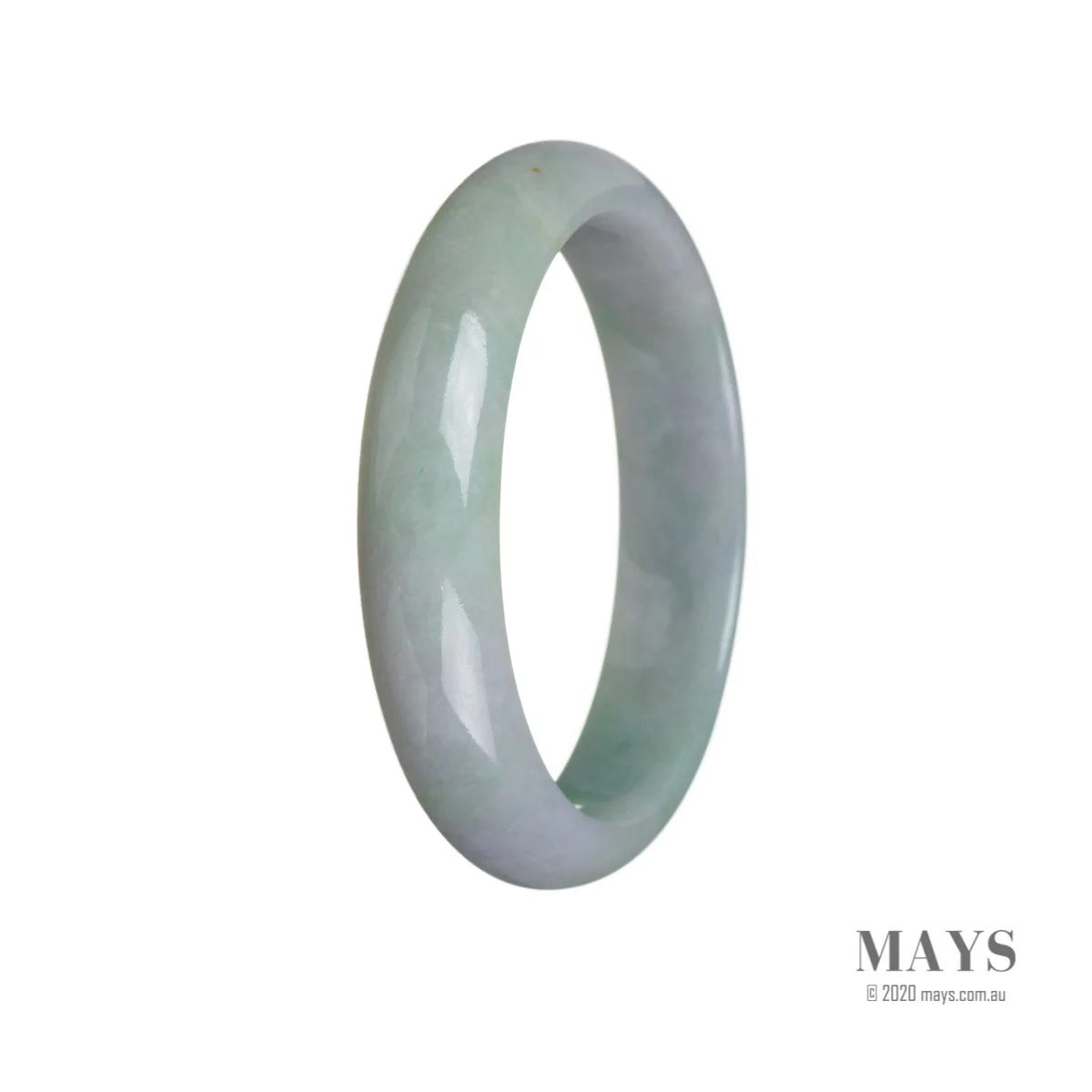 Real Type A Green with lavender Jadeite Bangle - 59mm Half Moon - Image 3
