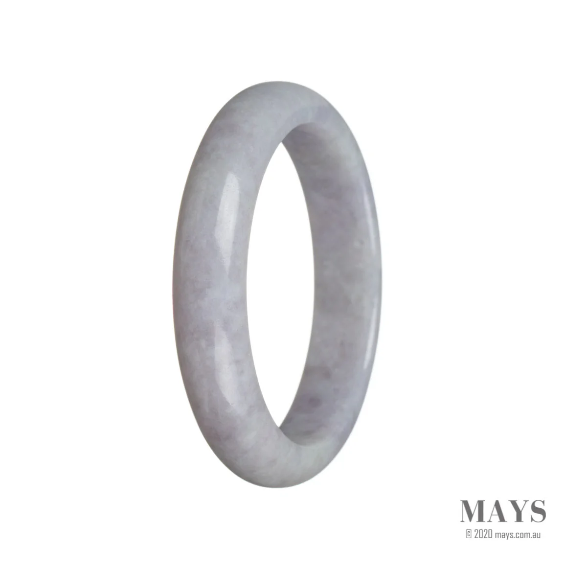 Genuine Grade A Lavender Burma Jade Bangle - 58mm Half Moon