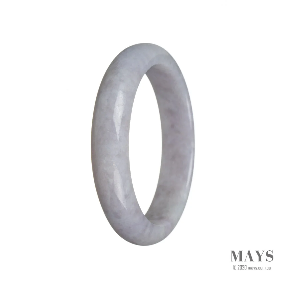 Genuine Grade A Lavender Burma Jade Bangle - 58mm Half Moon - Image 2