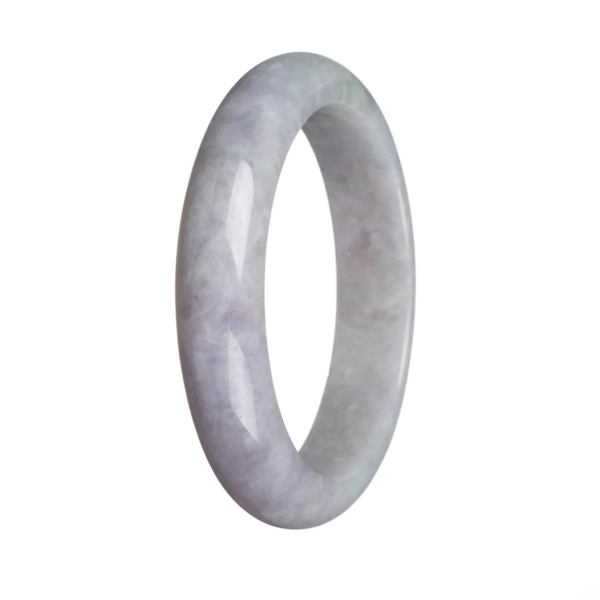 Genuine Type A Lavender with hints of green Burma Jade Bangle - 61mm Half Moon