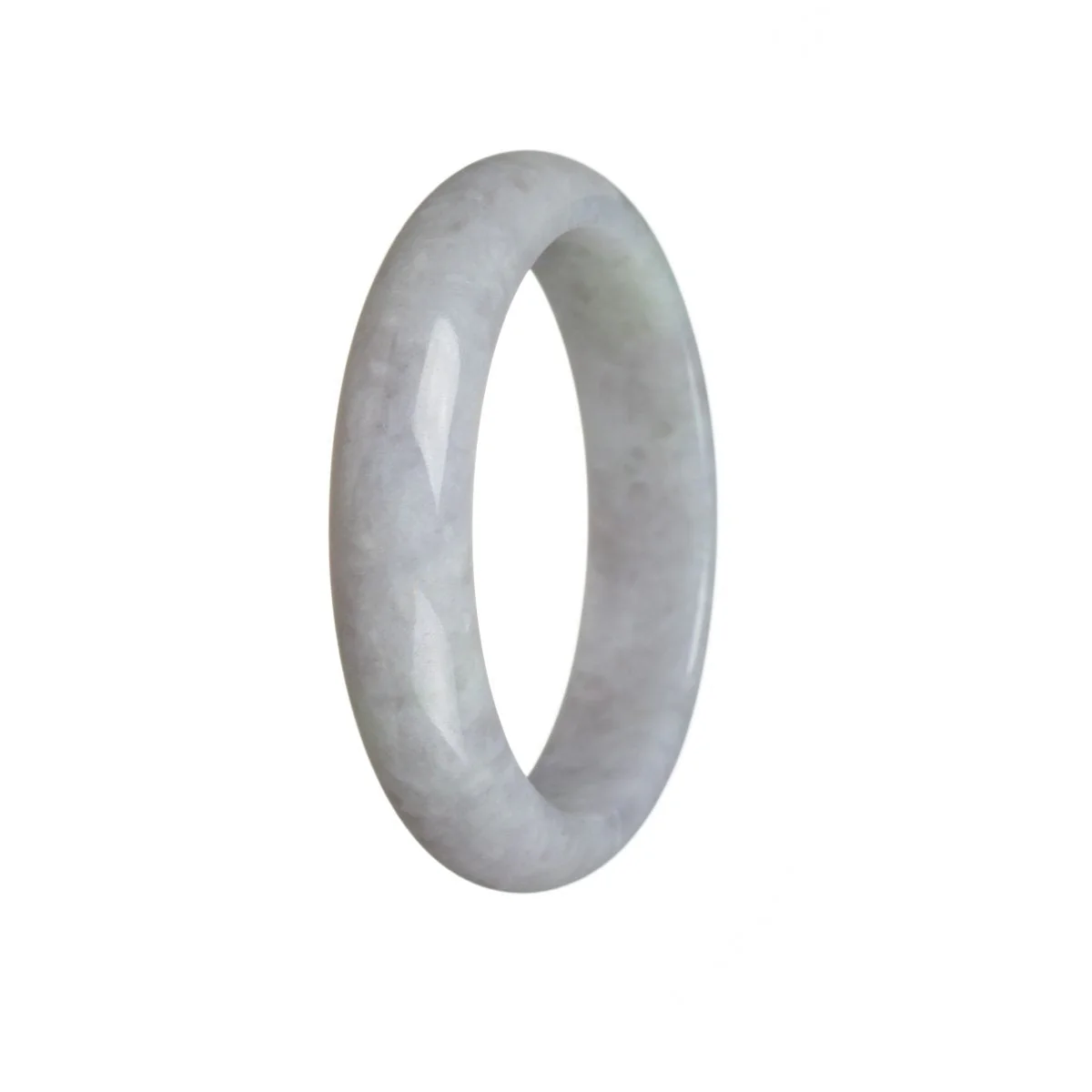 Genuine Grade A Lavender Jadeite Jade Bangle - 57mm Half Moon