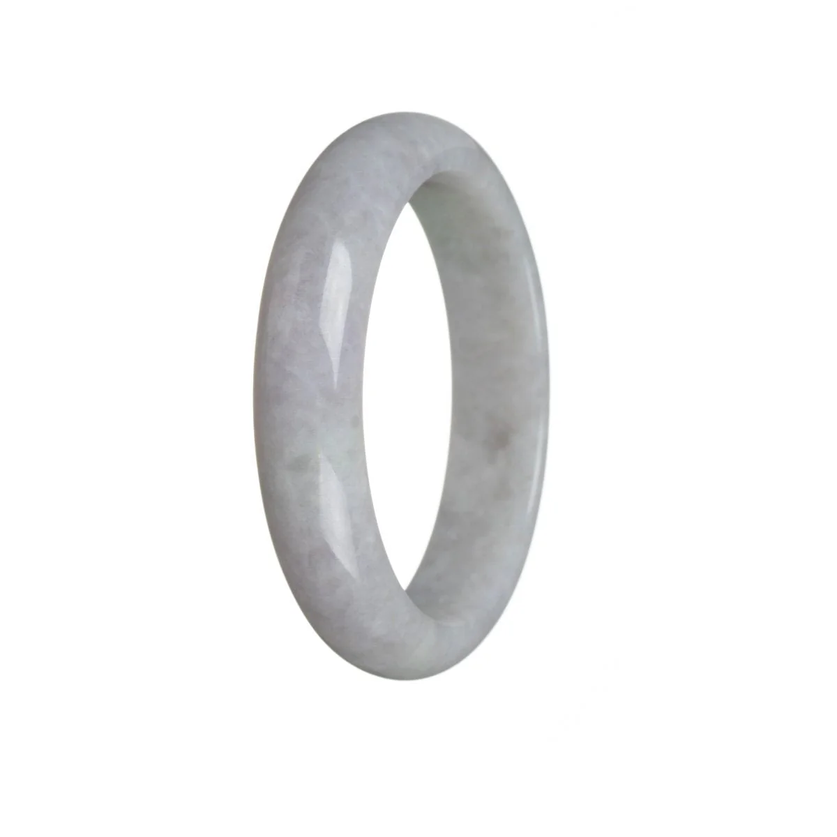 Genuine Grade A Lavender Jadeite Jade Bangle - 57mm Half Moon - Image 3