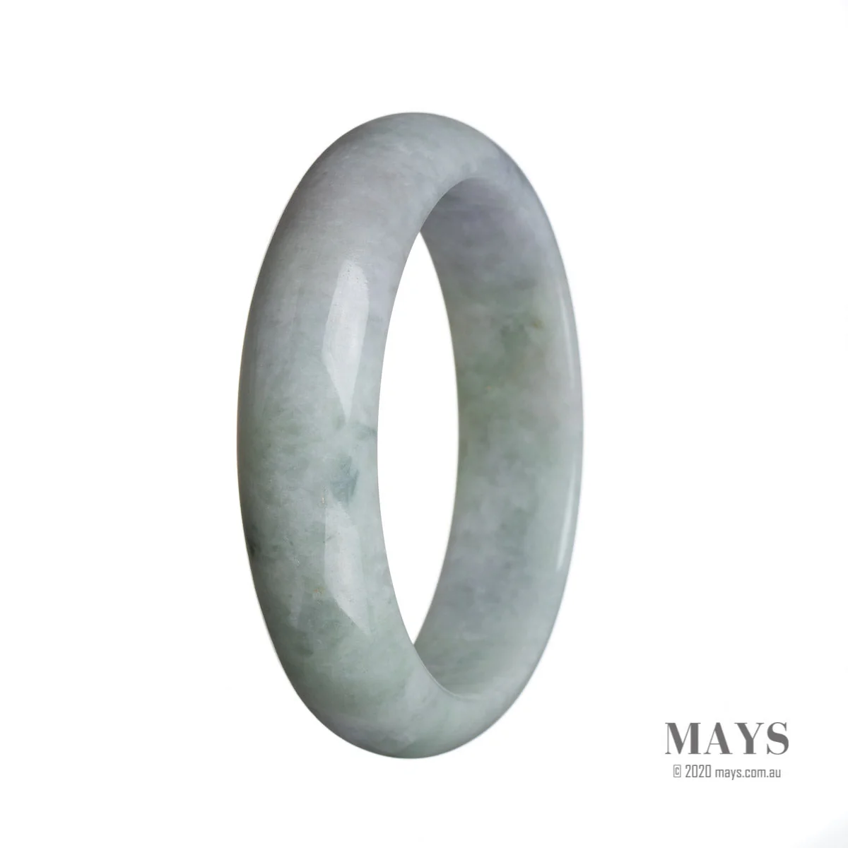 Genuine Grade A Light green Jadeite Bangle - 59mm Half Moon - Image 3