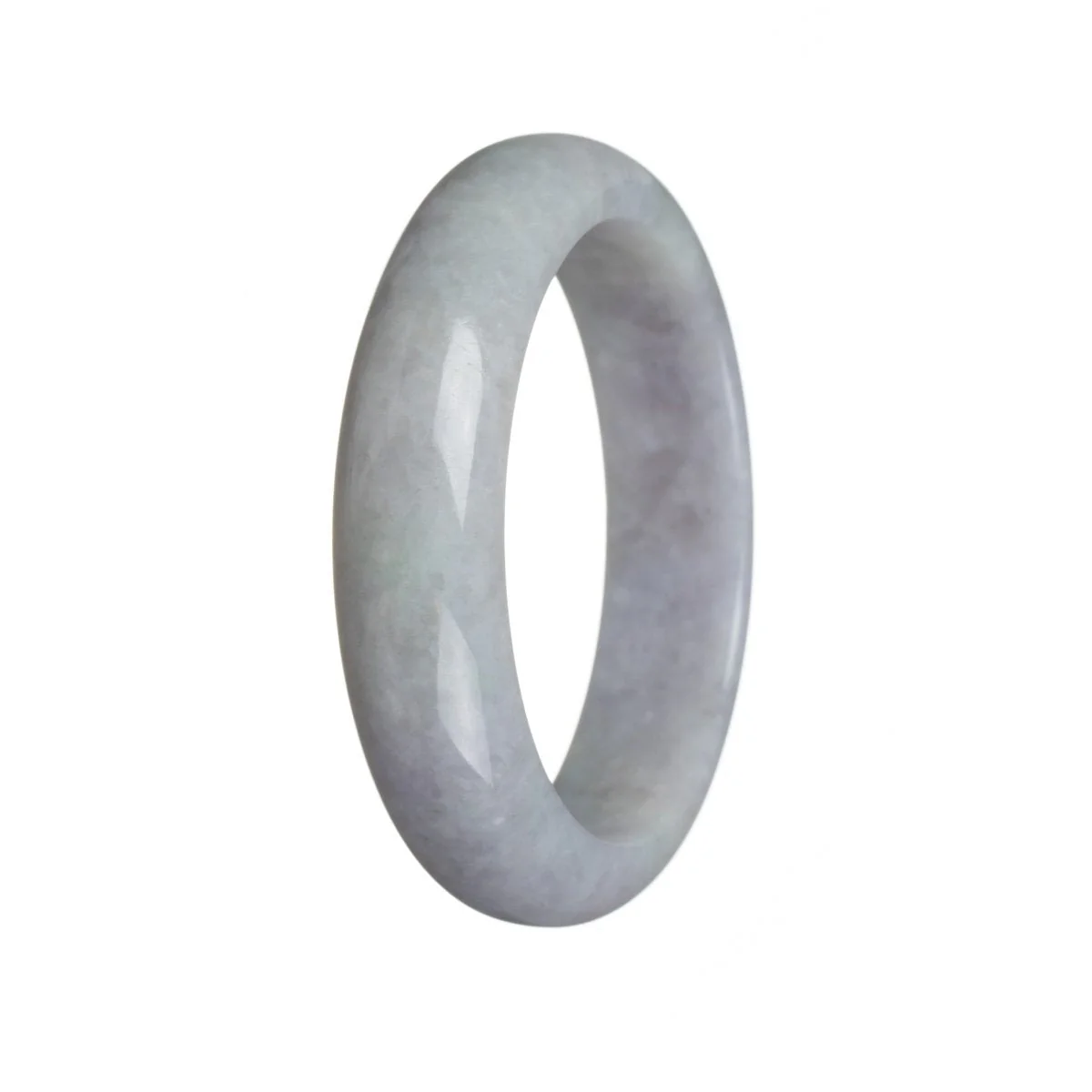 Real Natural Lavender with hints of green Jadeite Jade Bangle Bracelet - 61mm Half Moon - Image 3
