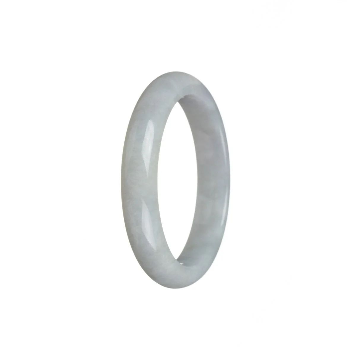 Real Grade A Pale green and lavender Burmese Jade Bangle - 51mm Semi Round - Image 3