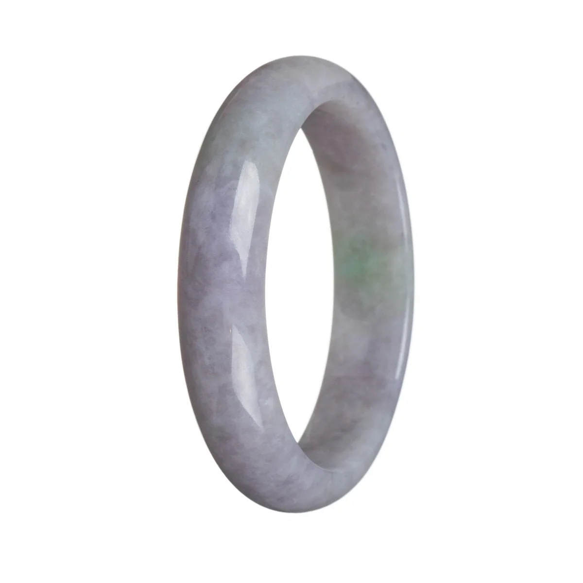 Genuine Untreated Lavender with hints of green Burmese Jade Bangle Bracelet - 61mm Half Moon - Image 3