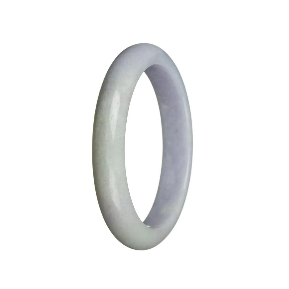 Genuine Type A Lavender Burma Jade Bracelet - 55mm Semi Round - Image 3