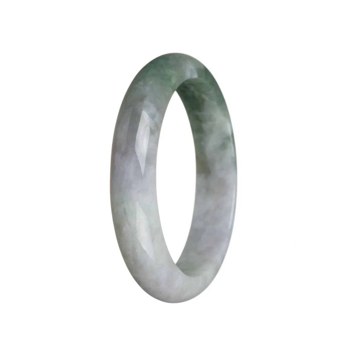 Certified Grade A Green Burmese Jade Bangle - 58mm Half Moon