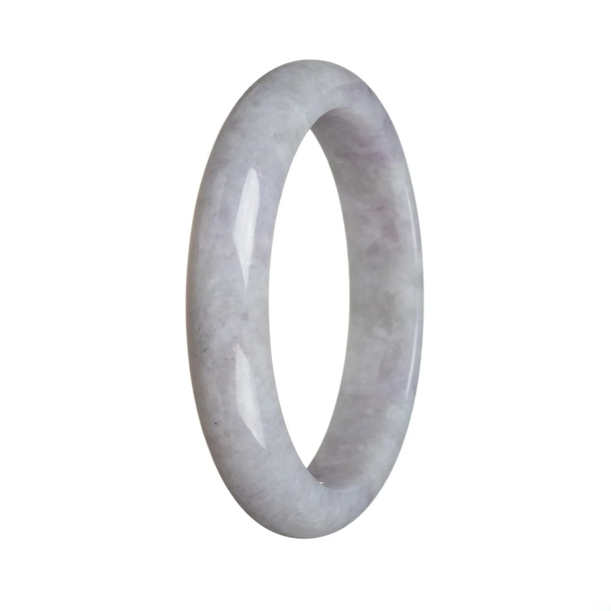 Genuine Grade A Lavender Burmese Jade Bracelet - 61mm Half Moon