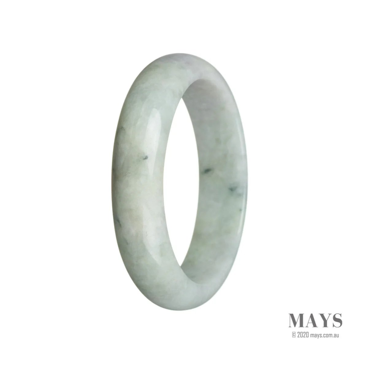 Real Natural Light green Traditional Jade Bangle Bracelet - 59mm Half Moon