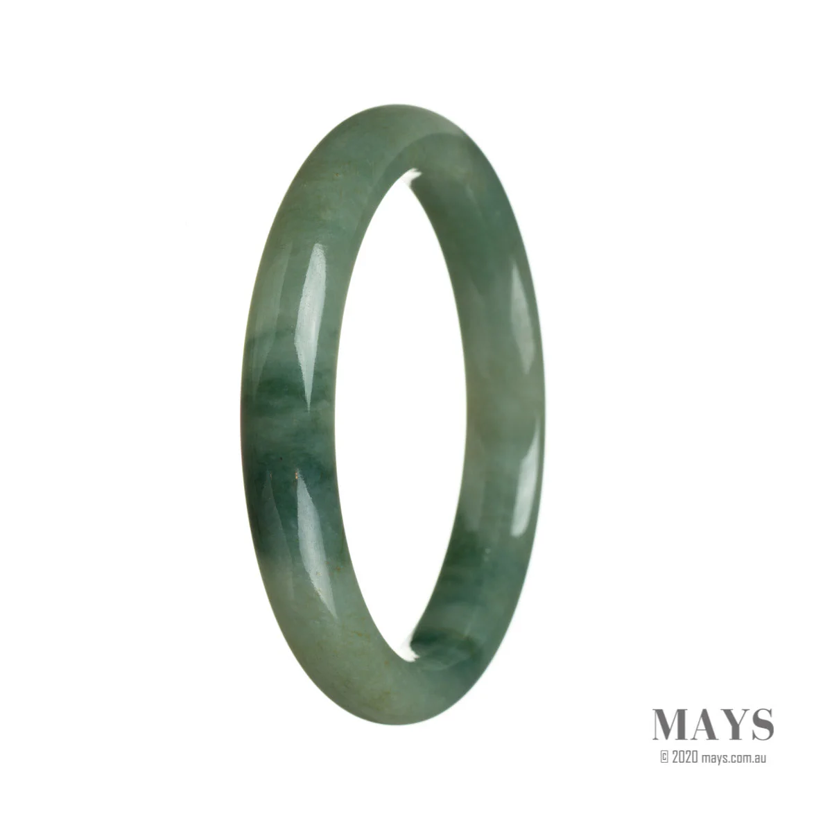 Real Grade A Green Jade Bracelet - 63mm Semi Round - Image 3