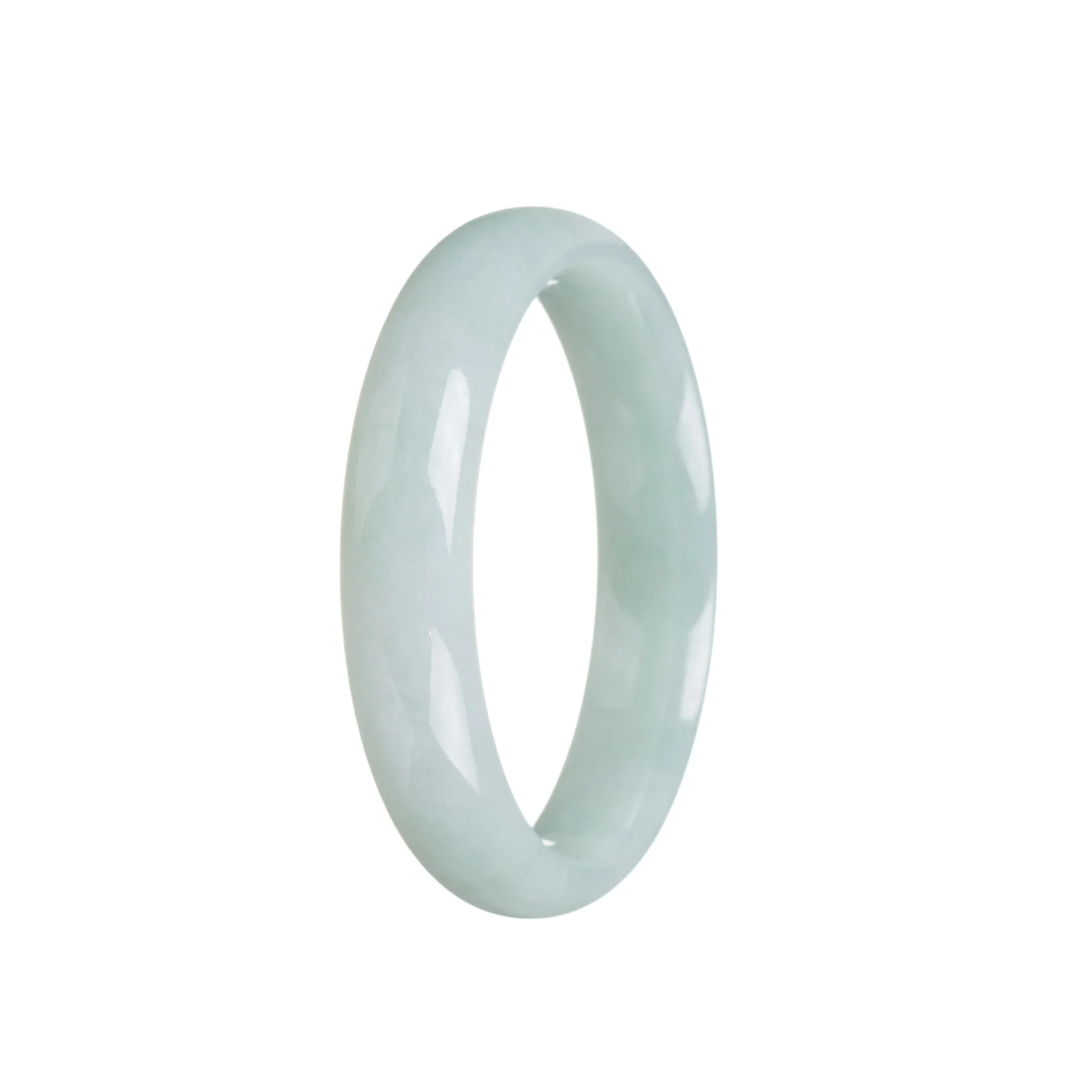 Genuine Grade A Green Jadeite Jade Bangle Bracelet - 56mm Half Moon - Image 2