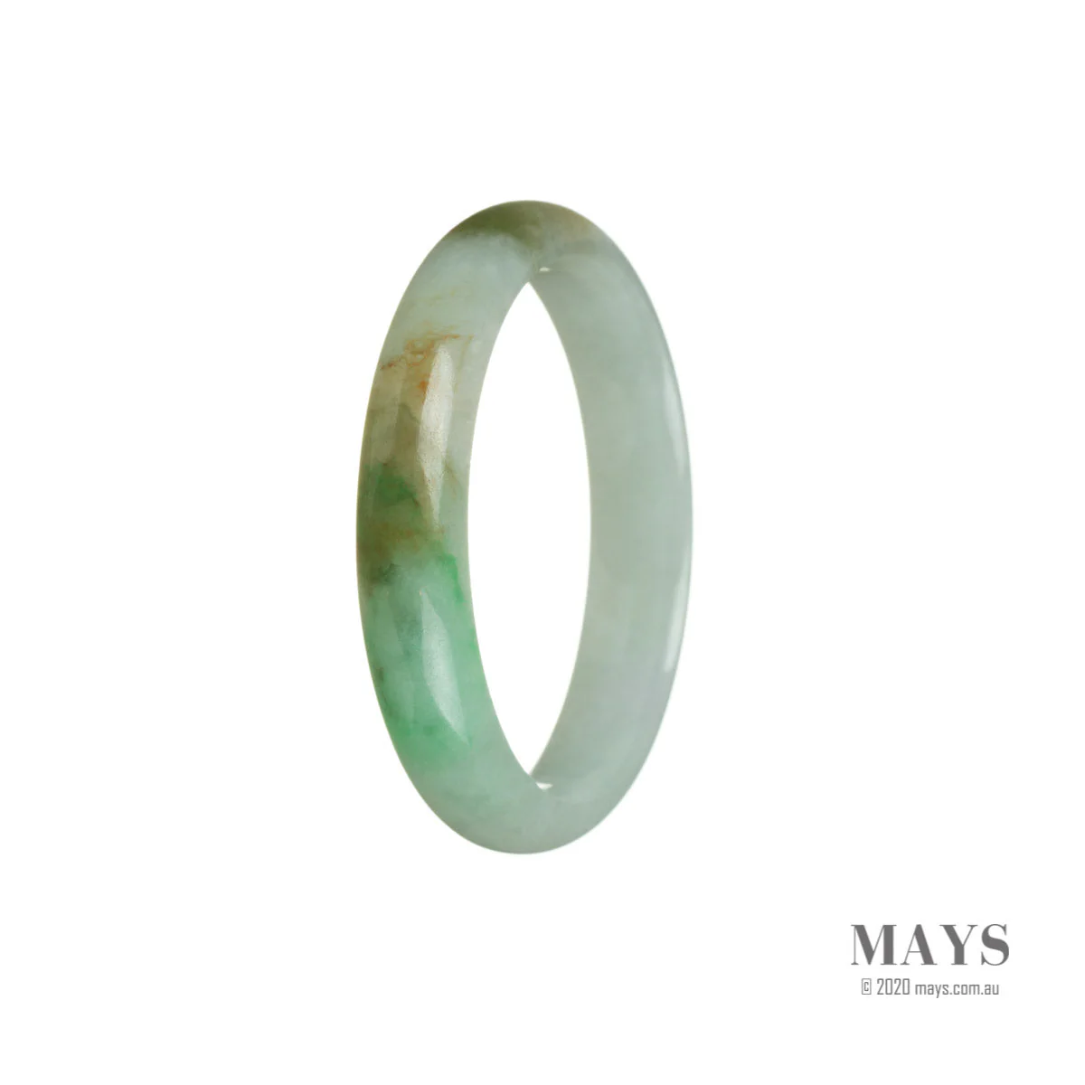 Real Grade A White with pattern Jade Bracelet - 52mm Half Moon - Image 4