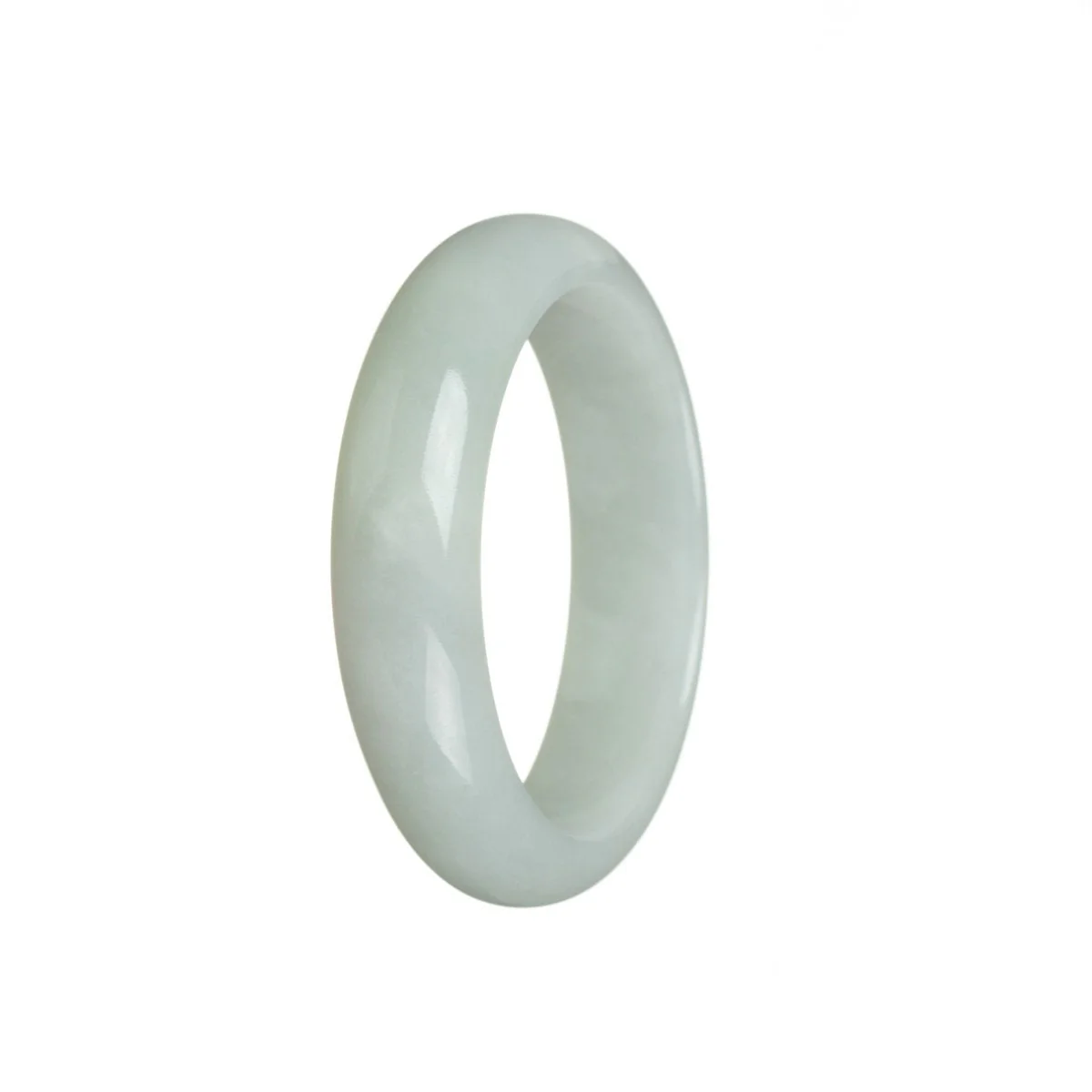 Genuine Grade A White Jadeite Bangle Bracelet - 53mm Half Moon - Image 2