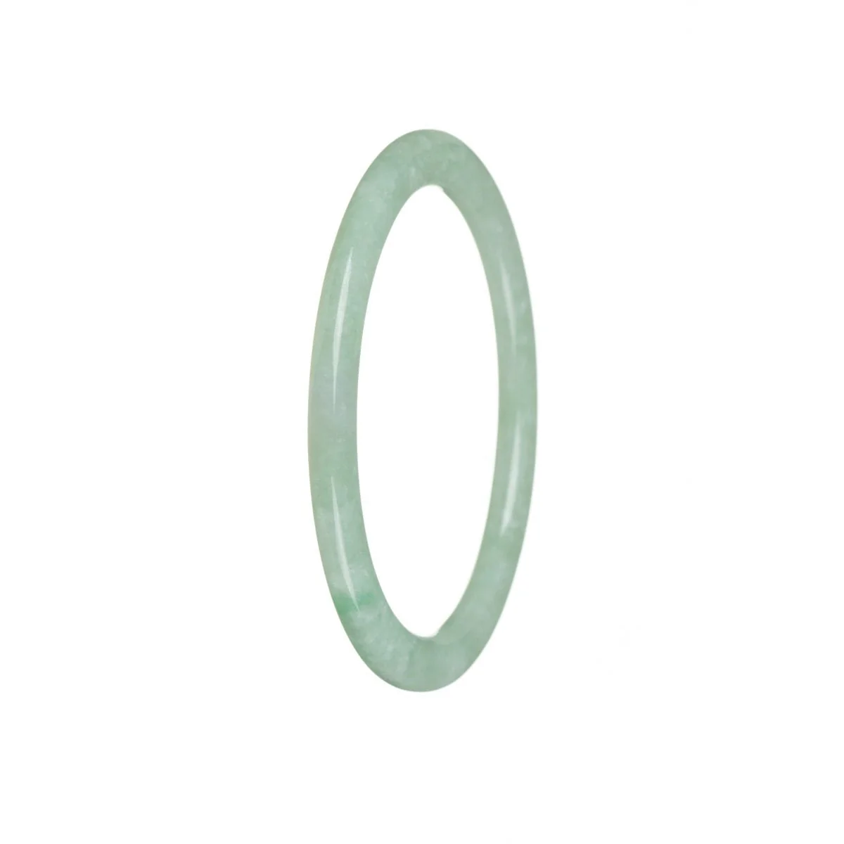 Real Grade A Green Burma Jade Bangle Bracelet - 57mm Oval
