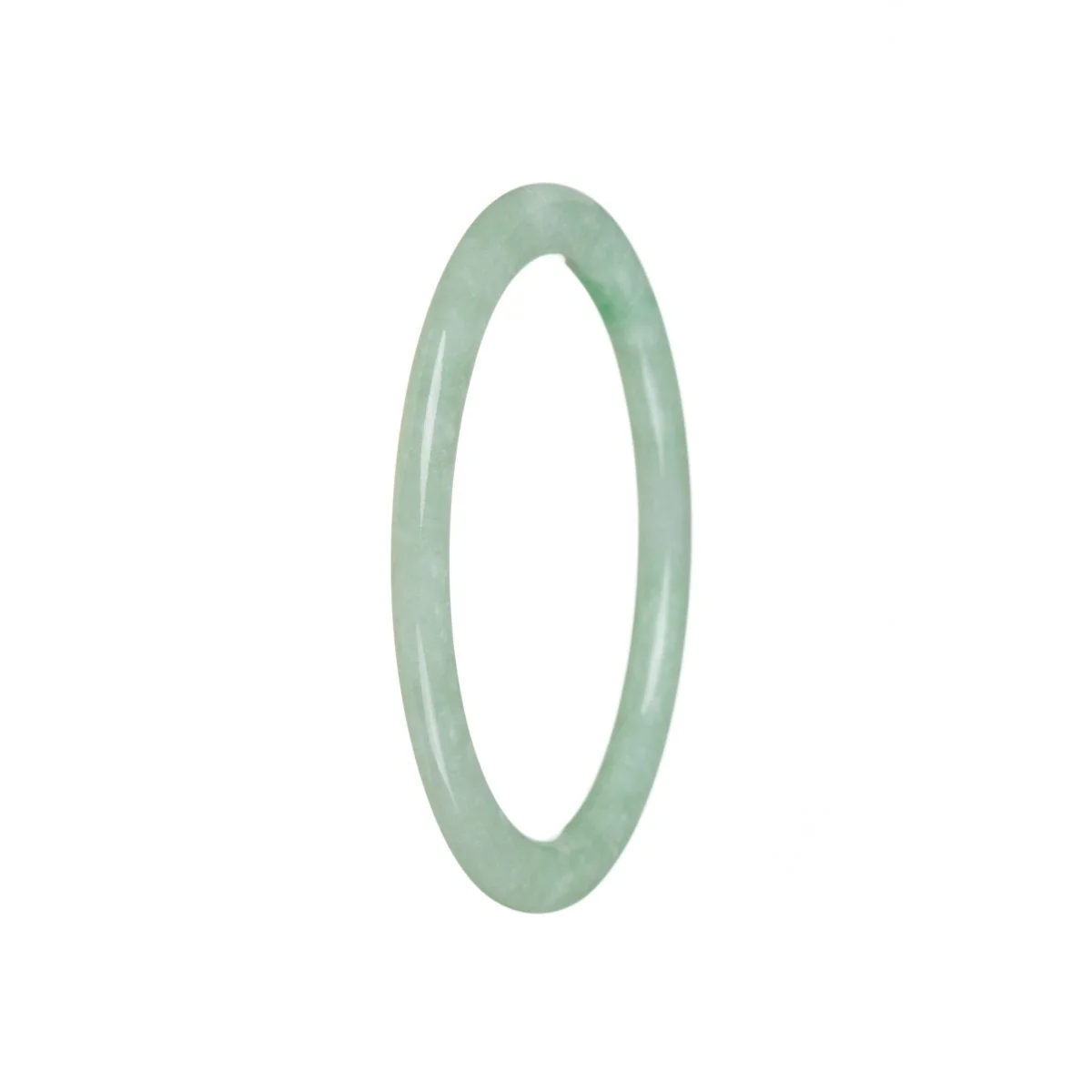 Real Grade A Green Burma Jade Bangle Bracelet - 57mm Oval - Image 3