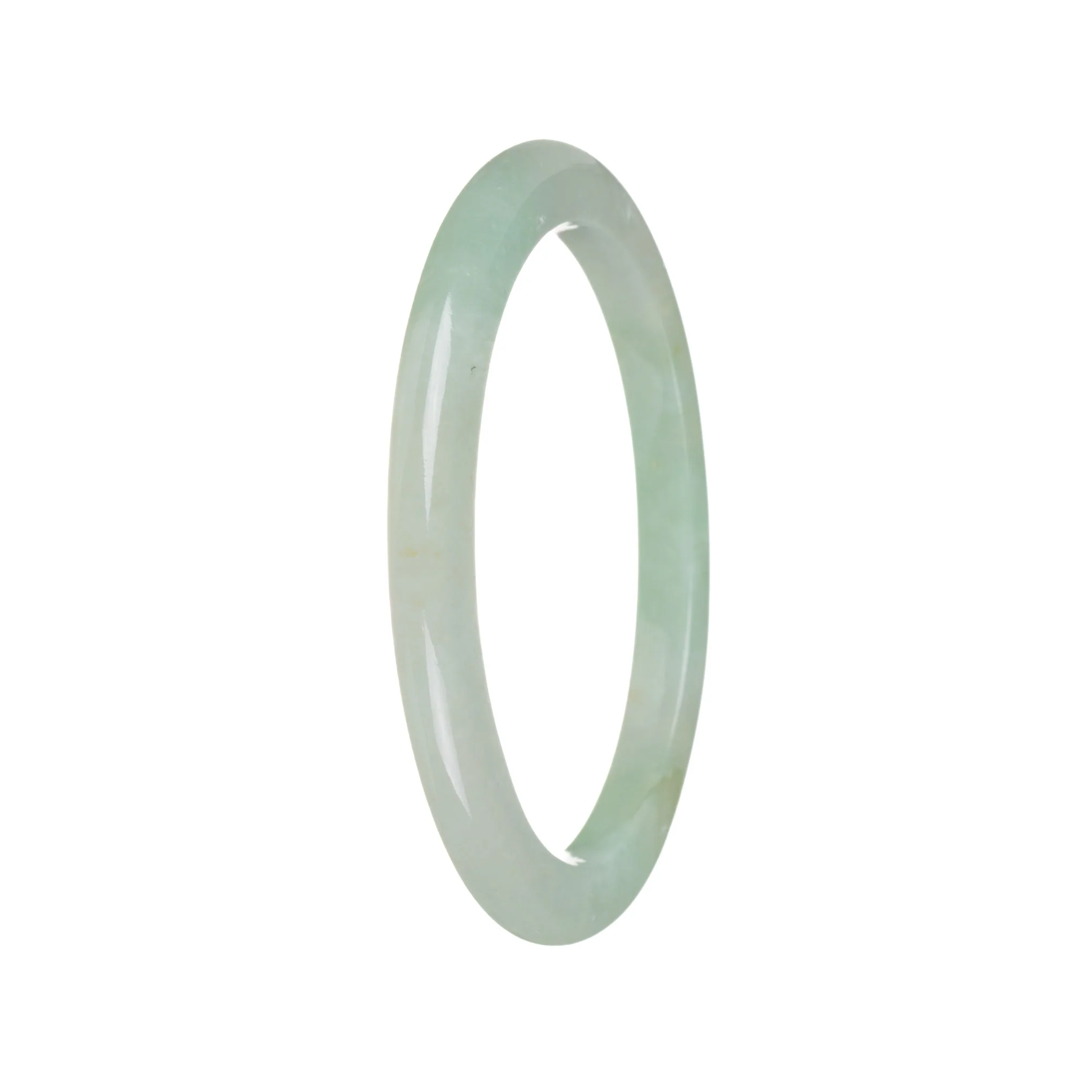 Genuine Natural Green Jadeite Jade Bangle - 57mm Oval - Image 3