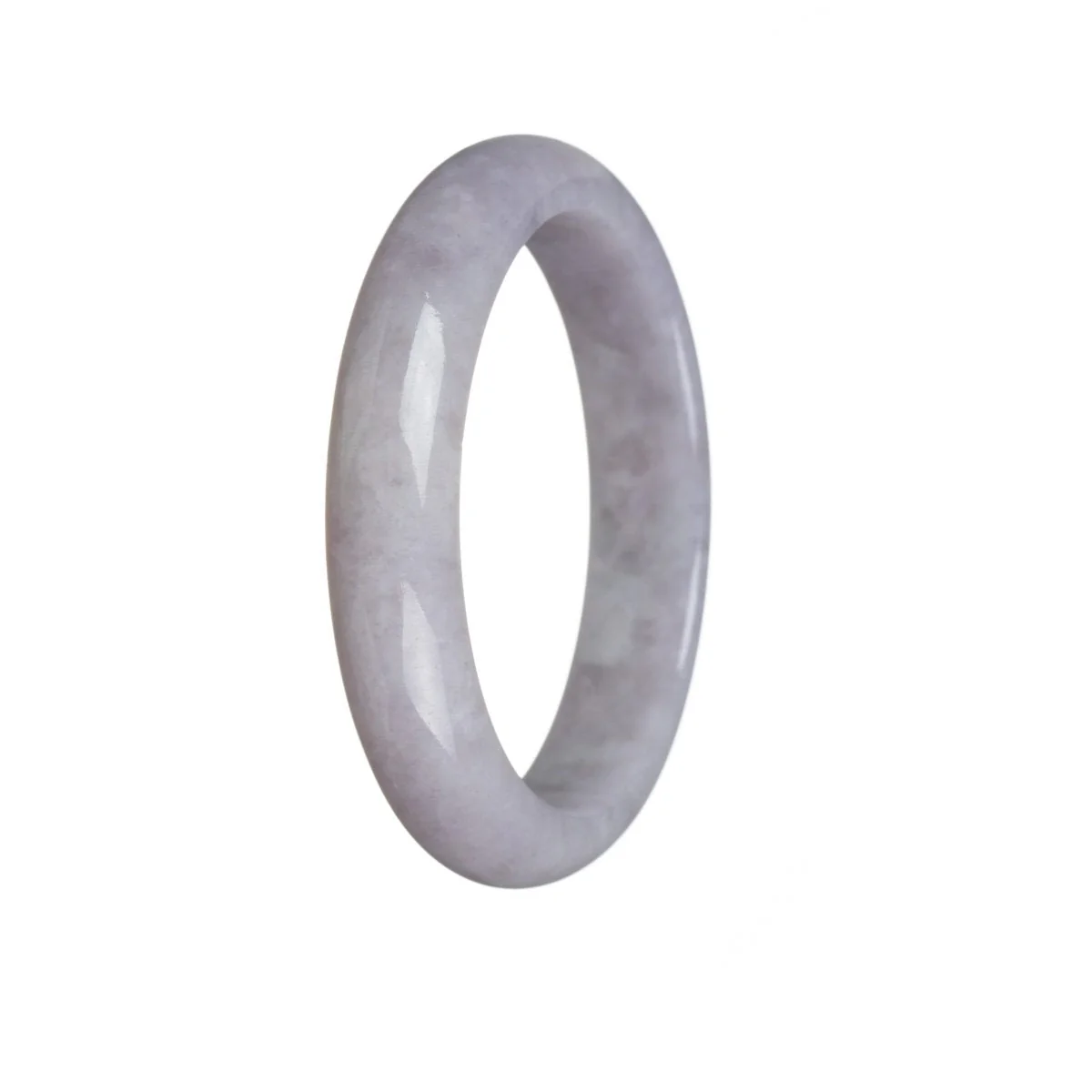 Real Grade A Lavender Traditional Jade Bangle Bracelet - 58mm Half Moon - Image 3