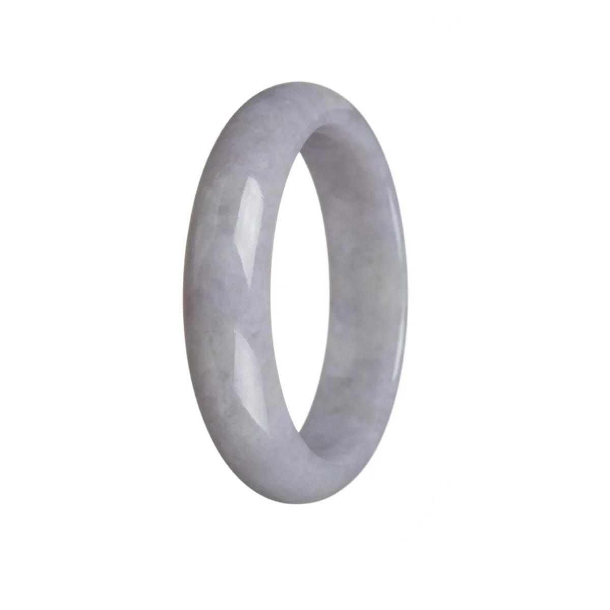 Genuine Grade A Lavender Burma Jade Bracelet - 58mm Half Moon - Image 2
