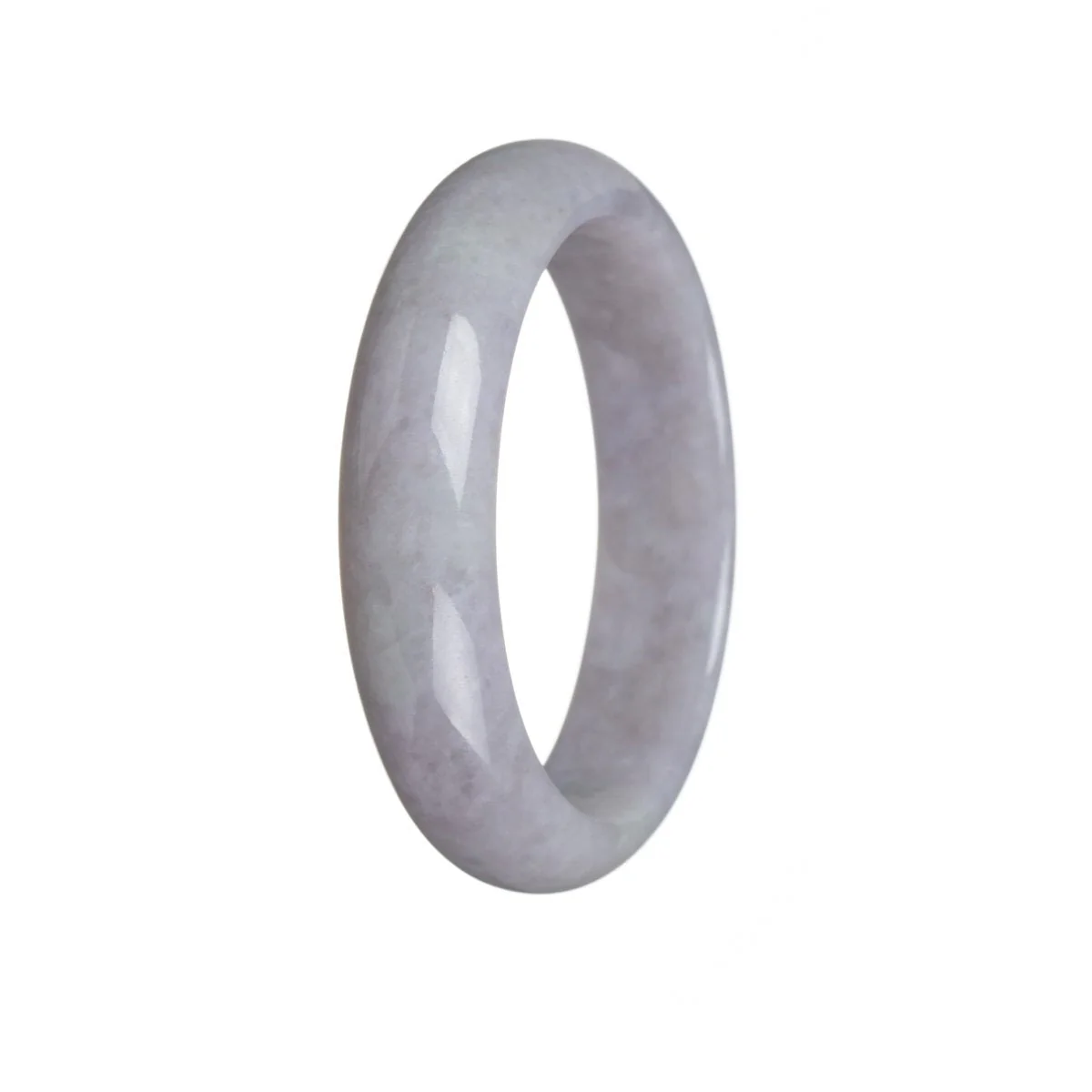Genuine Grade A Lavender Burma Jade Bracelet - 58mm Half Moon - Image 3