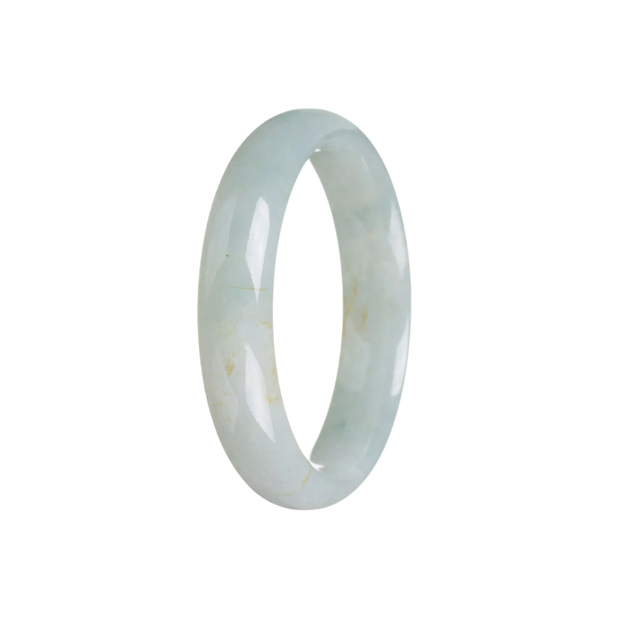 Genuine Grade A Green Traditional Jade Bracelet - 56mm Half Moon - Image 2