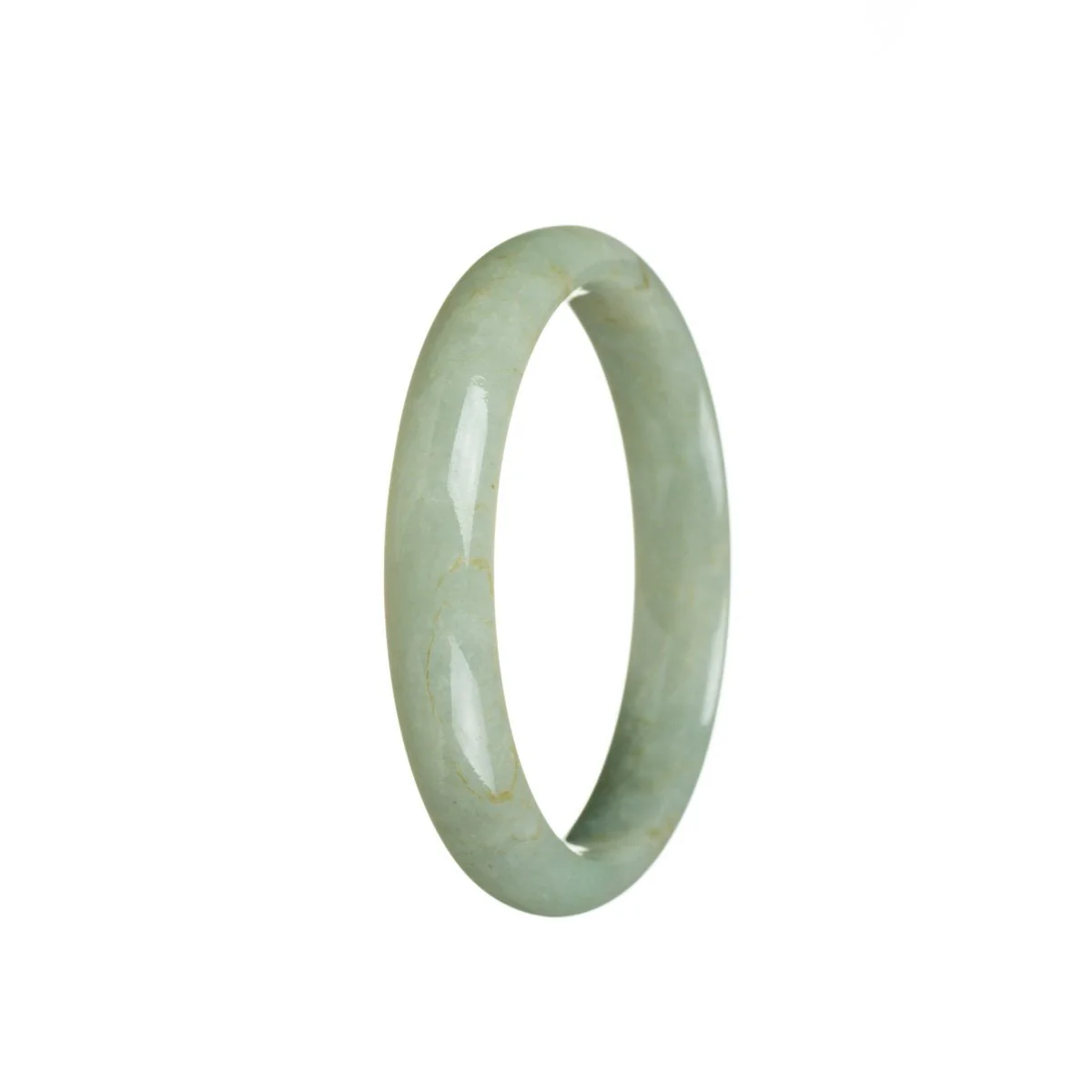 Certified Grade A Light green Jade Bracelet - 55mm Half Moon - Image 3