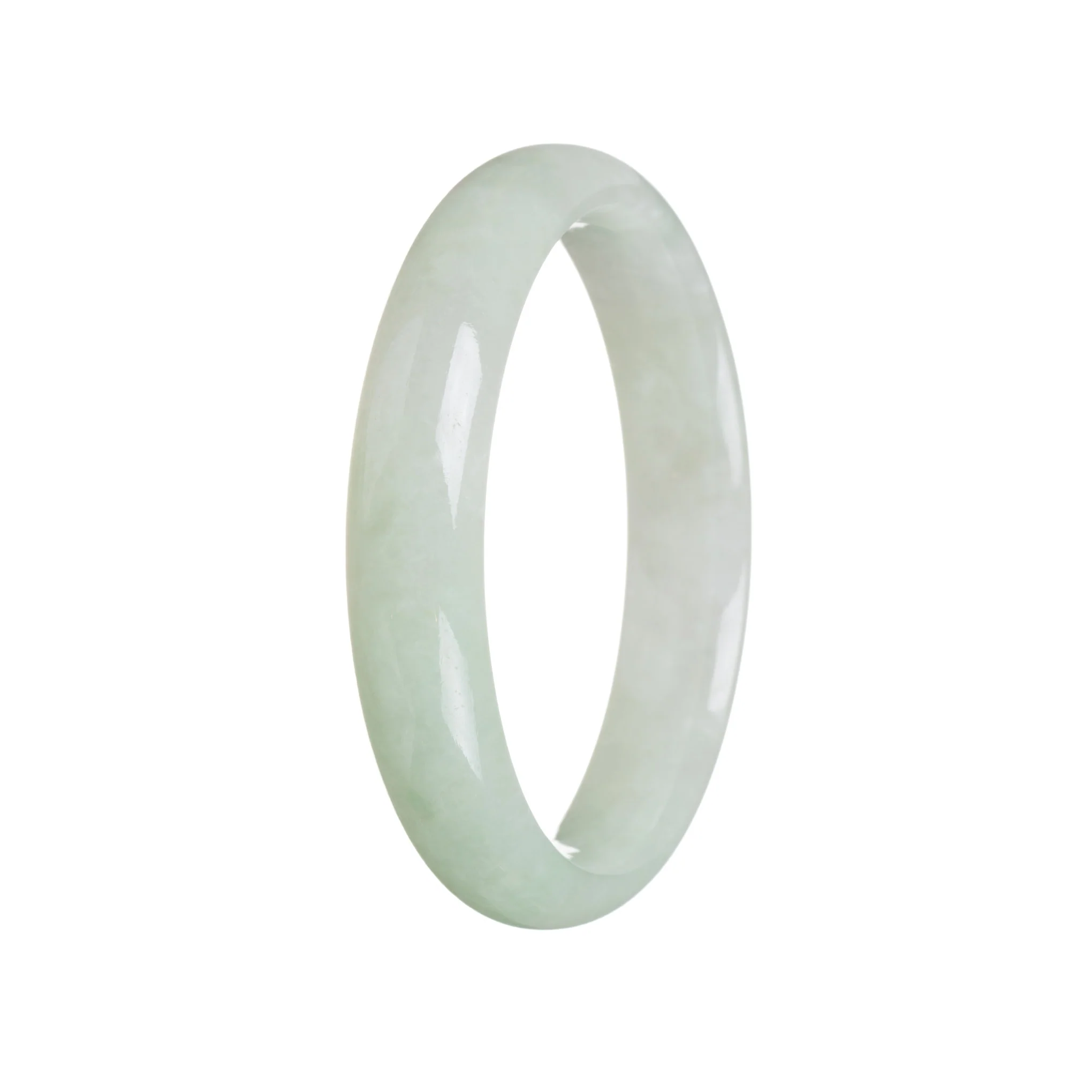 Genuine Natural Green Jade Bangle - 57mm Half Moon - Image 2