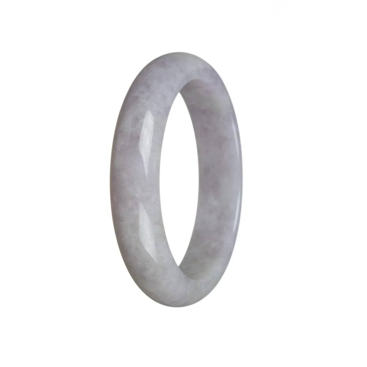 Genuine Type A Lavender Jadeite Jade Bangle Bracelet - 58mm Half Moon