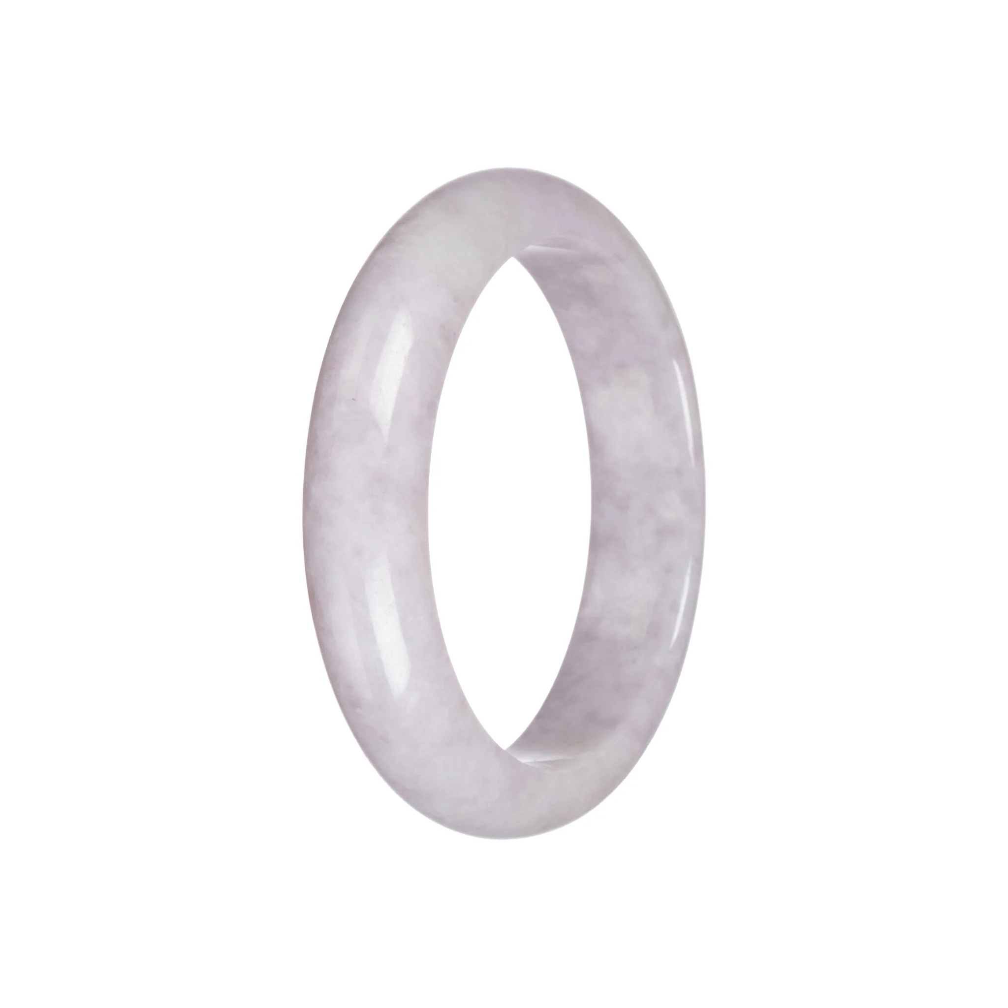 Real Type A Lavender Jadeite Bangle Bracelet - 55mm Semi Round - Image 2