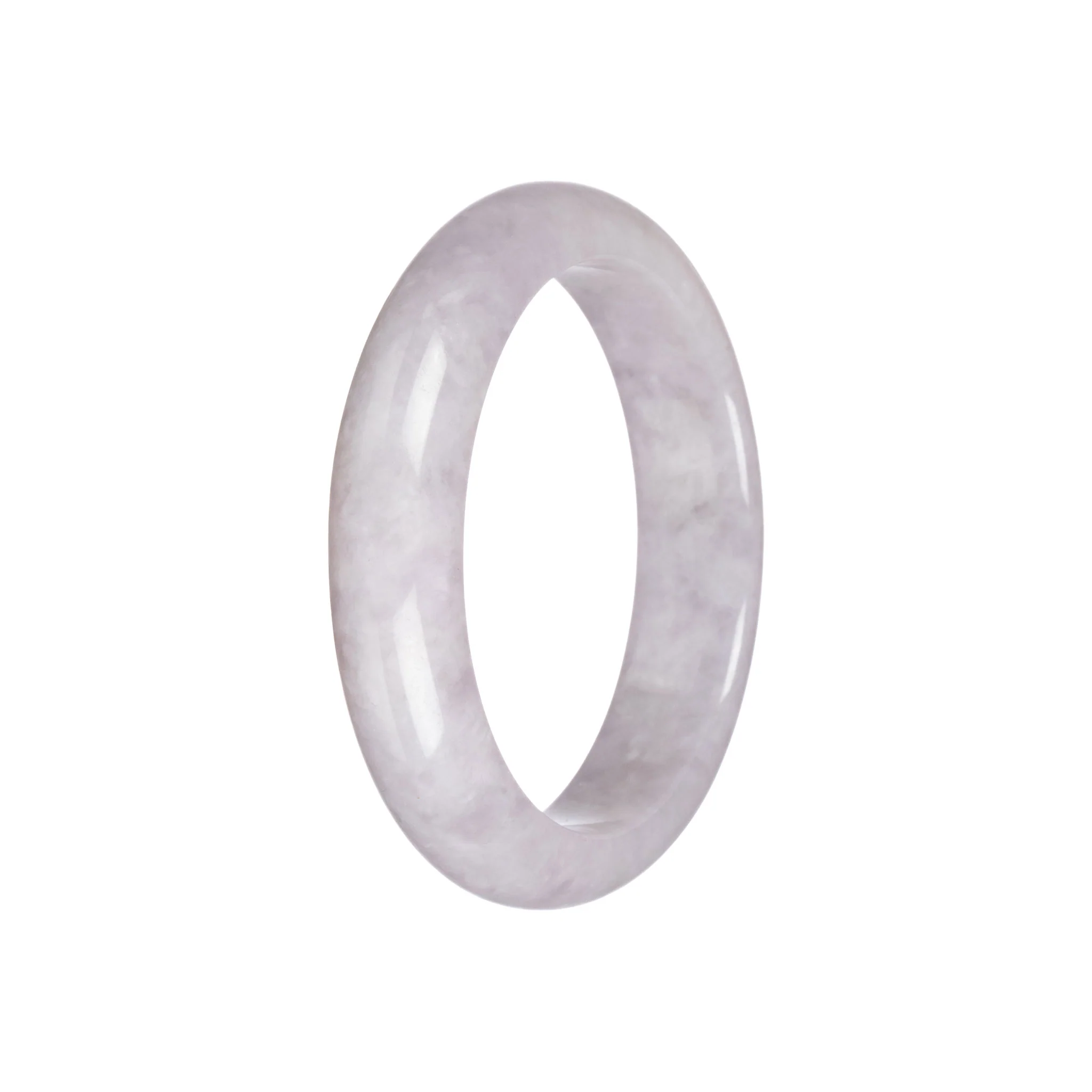 Real Type A Lavender Jadeite Bangle Bracelet - 55mm Semi Round - Image 3