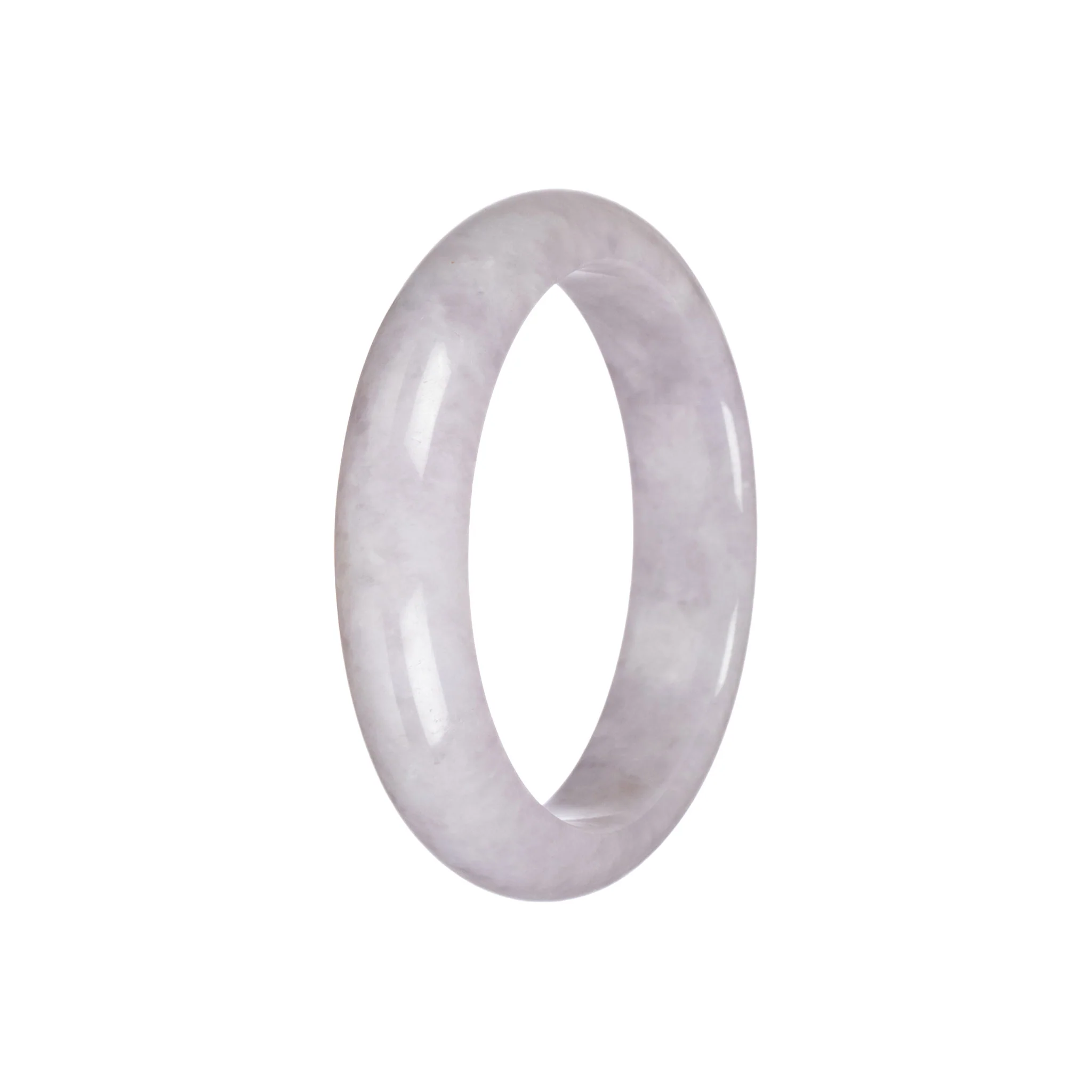 Real Type A Lavender Jadeite Bangle Bracelet - 55mm Semi Round - Image 4