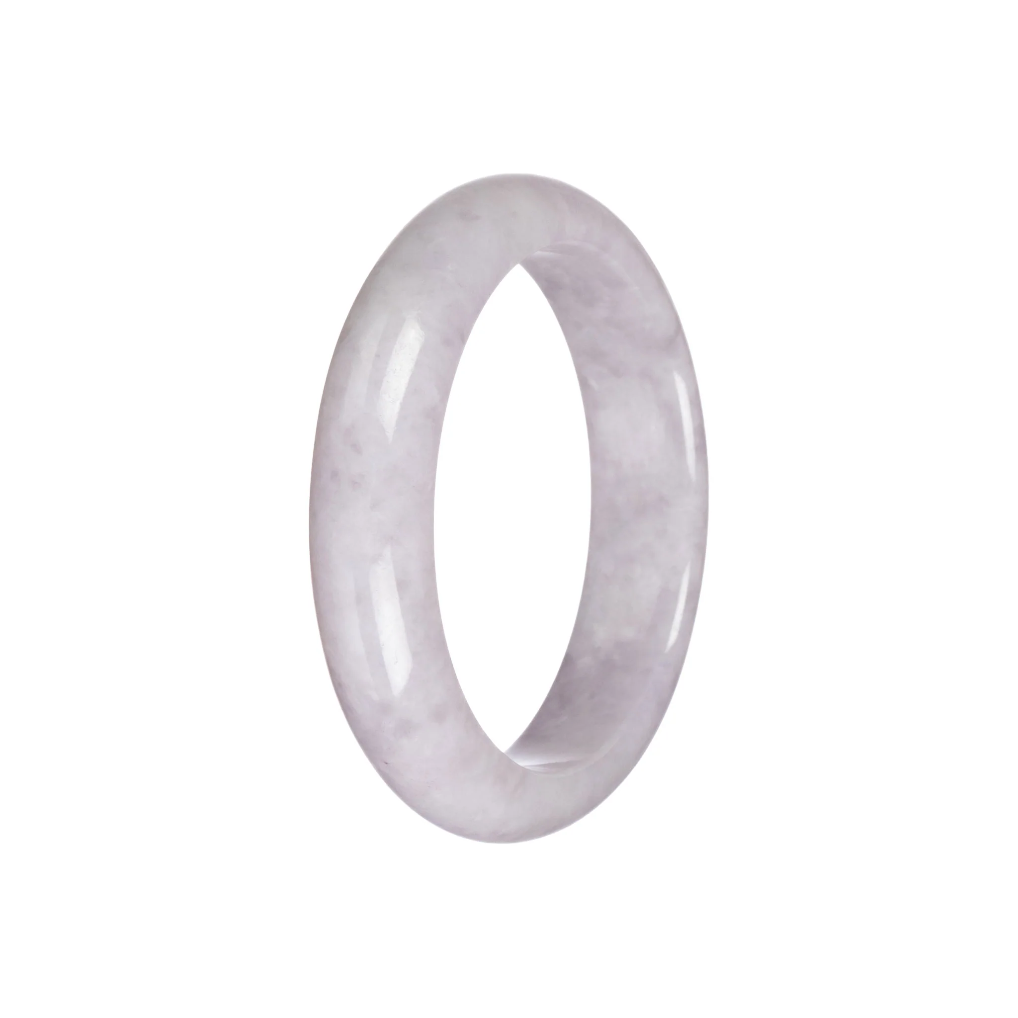 Real Type A Lavender Jadeite Bangle Bracelet - 55mm Semi Round - Image 5