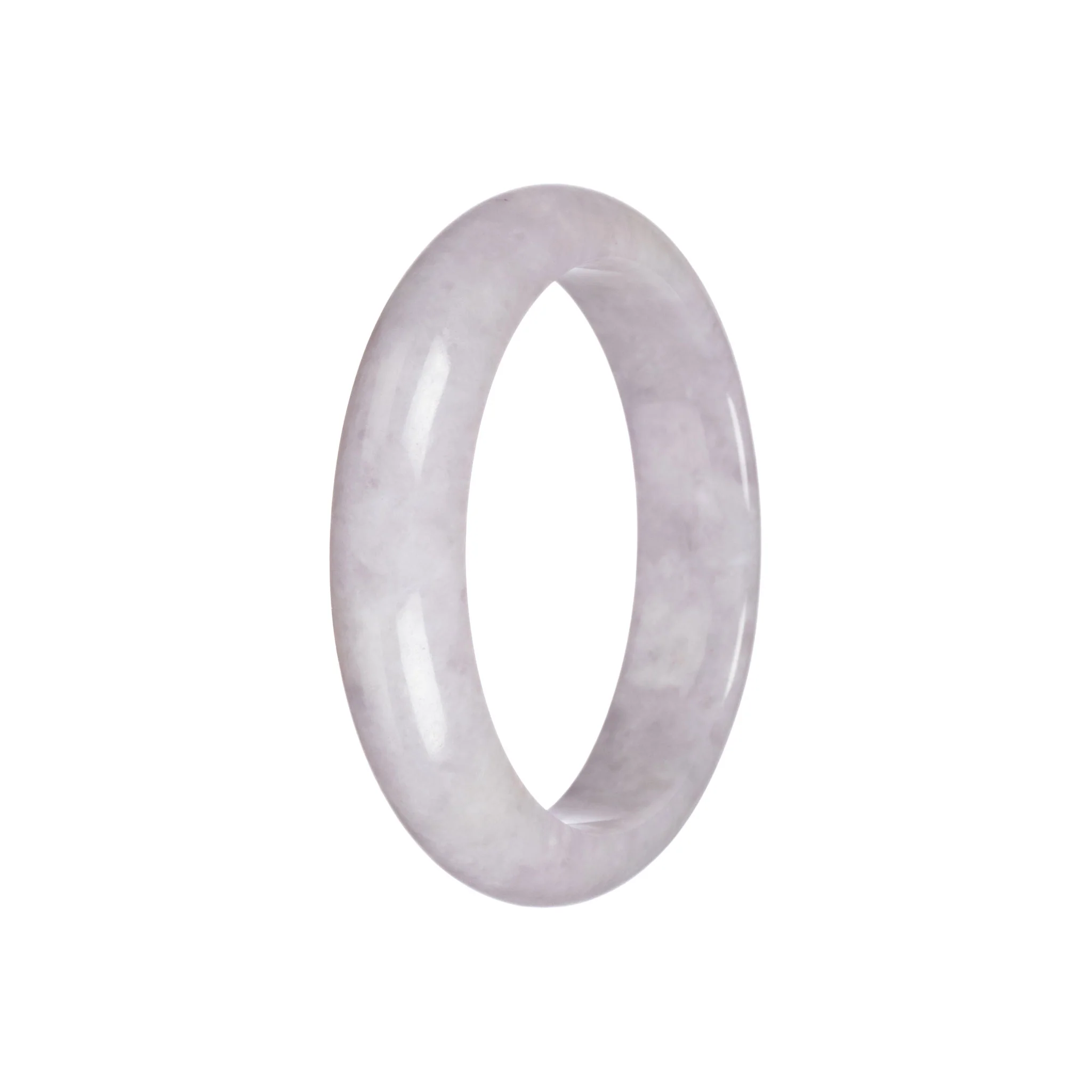Real Type A Lavender Jadeite Bangle Bracelet - 55mm Semi Round - Image 6