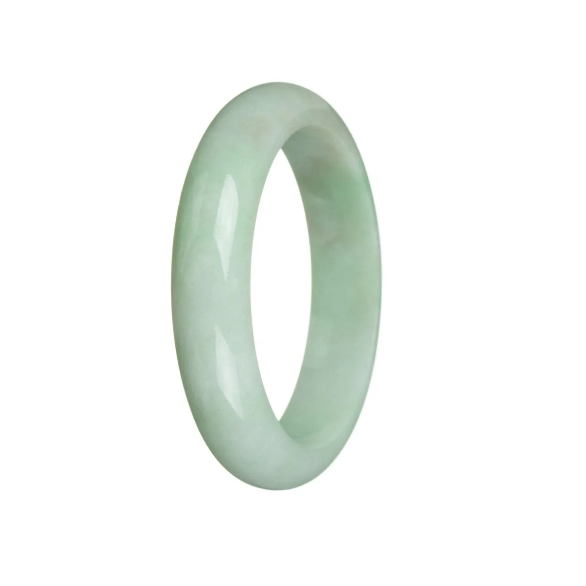 Genuine Grade A Light green Jadeite Jade Bangle - 58mm Half Moon
