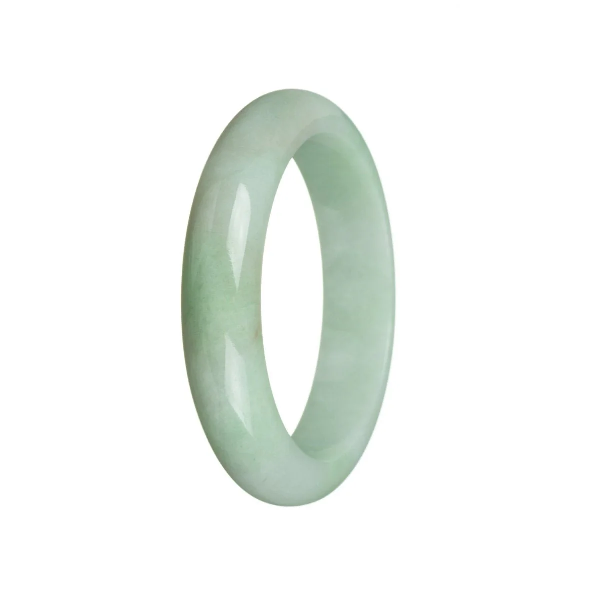 Genuine Grade A Light green Jadeite Jade Bangle - 58mm Half Moon - Image 2