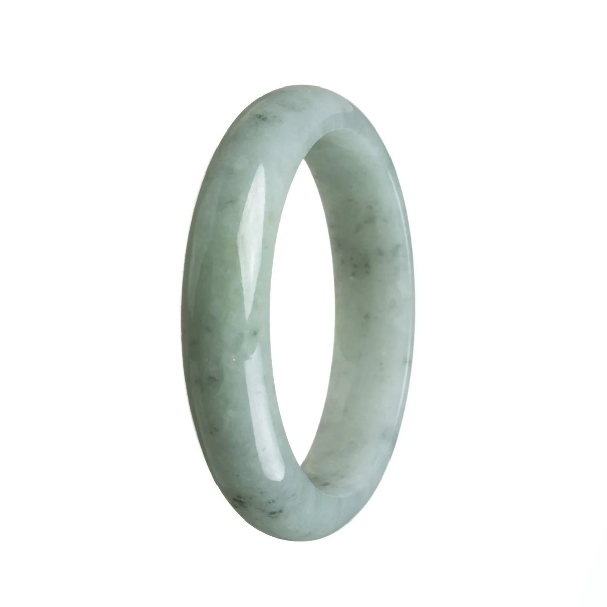 Authentic Natural Grey Jade Bracelet - 59mm Half Moon - Image 2