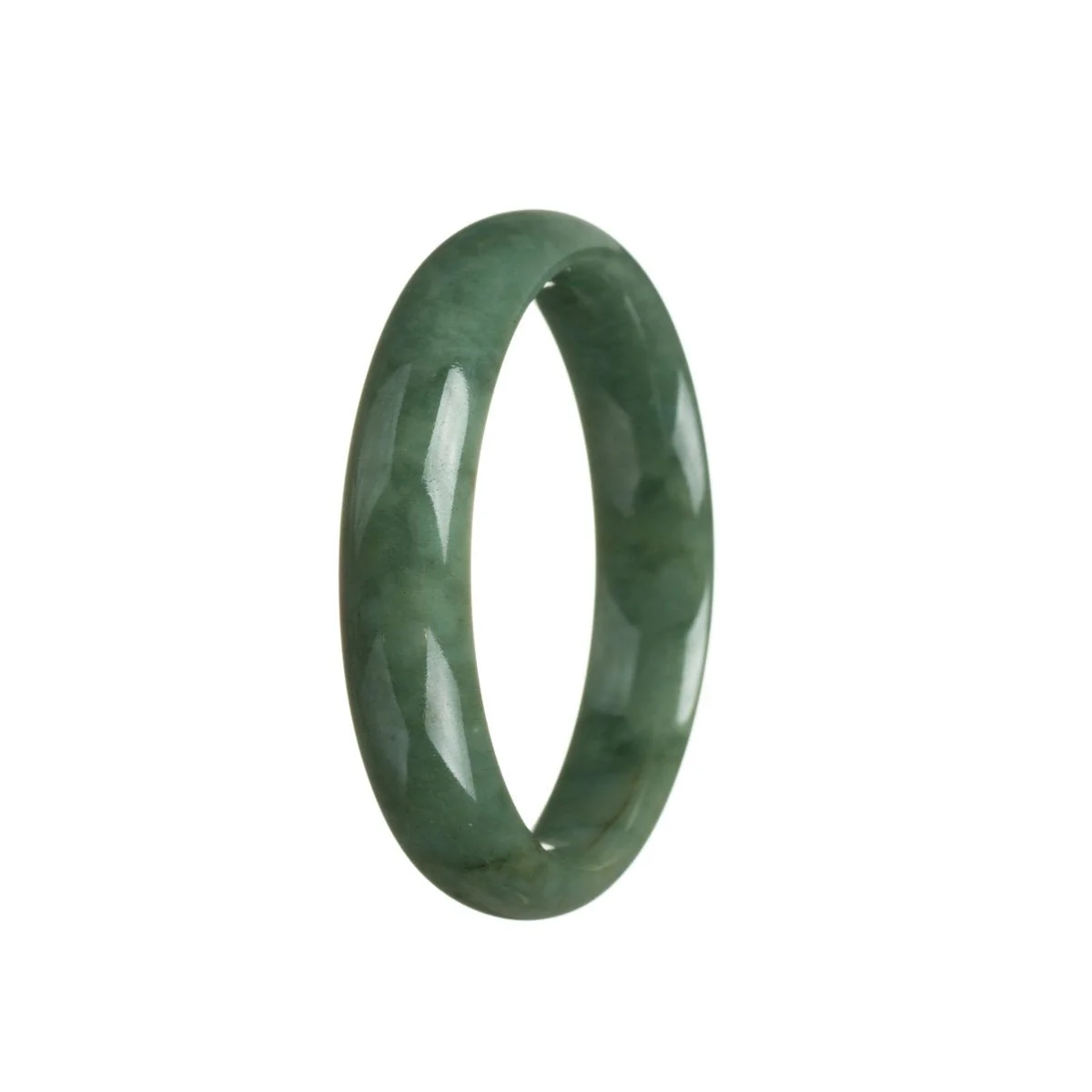 Authentic Natural Deep Green Jadeite Bracelet - 56mm Half Moon