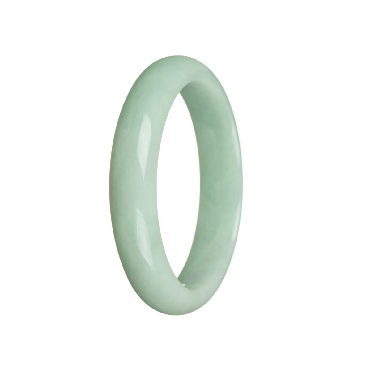 Genuine Grade A Light green Jadeite Bangle - 59mm Half Moon - Image 3