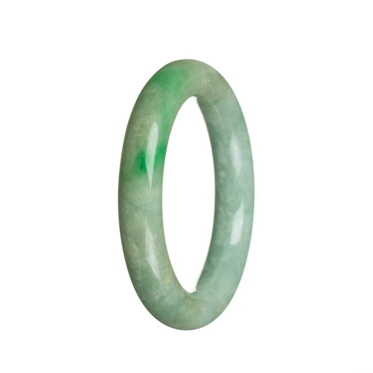 Authentic Grade A Green Traditional Jade Bangle - 56mm Round